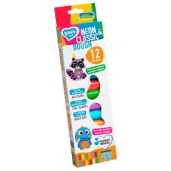 Set plastilina Lovin Neon&Classic Dough, 12 x15g, Oktoclay