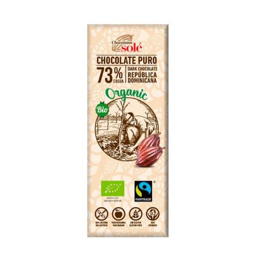 Ciocolata neagra Bio 73% cacao, 25 gr, Pronat