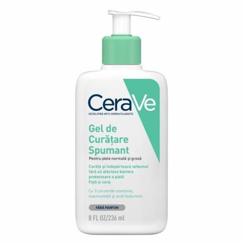 Gel de curatare spumant, piele normal-grasa, 236 ml, CeraVe