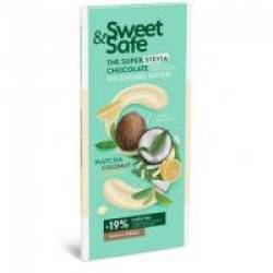Ciocolata alba cu matcha cocos si lamaie monteoro fara zahar 90gr SLY NUTRITIA