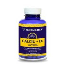 Calciu+d3+k2 120cps HERBAGETICA