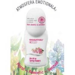 Deo roll-on natural spring flowers cu zambila si tuberoza 50ml VIVA NATURA