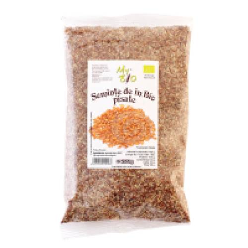 Seminte de in pisate bio 200gr MY BIO