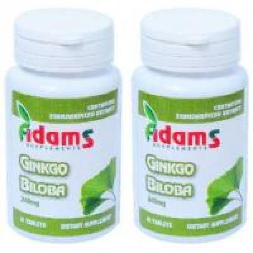 Ginkgo biloba 60cps PROMO 1+1 GRATIS 1buc ADAMS SUPPLEMENTS