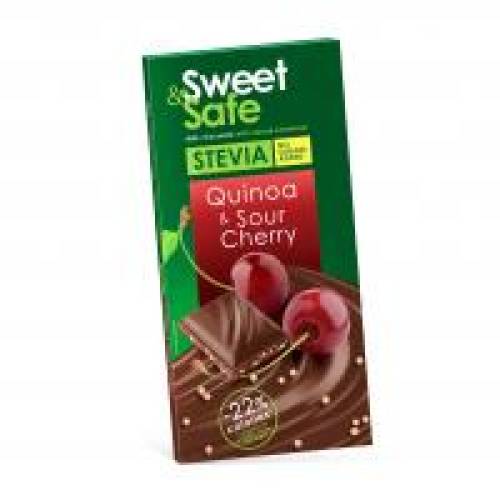 Ciocolata lapte quinoa&visine stevie 90gr sweet&safe 90gr SLY NUTRITIA