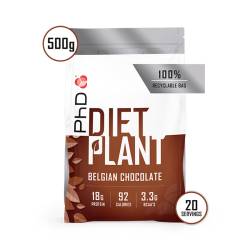 Pudra proteica vegetala Diet Plant ciocolata belgiana, 500g, PhD