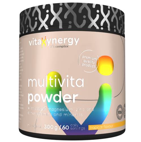 Multivitamine pudra cu aroma tropicala, 300g, Vitaxynergy