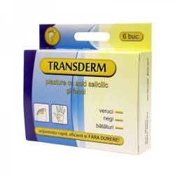 Transderm Plasture pentru veruci, negi si bataturi cu acid salicilic si fenol 6 bucati