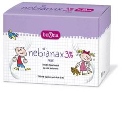 FIOLE CU SOLUTIE SALINA HIPERTONICA, 3%, 20 FIOLE x 5 ML, NEBIANAX -  BUONA - STEVE JONES