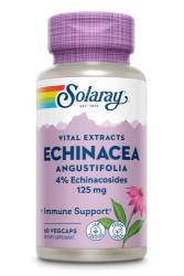 Echinacea Angustifolia - 4% echinacozide, 125mg, 60 caps veg, Solaray - Secom