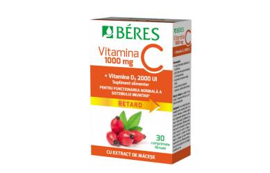 BERES Vit C 1000mg+D3 2000UI x30 cpr