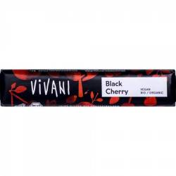 Baton de ciocolata amaruie cu visine, eco-bio, 35g - Vivani