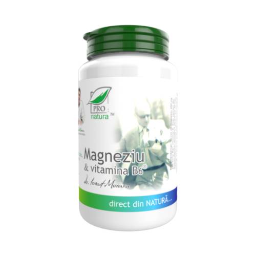 Magneziu cu vitamina B6, 60 capsule, Medica - Pro Natura