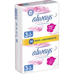 Absorbante Ultra Sensitive Night, 14 bucati, Always