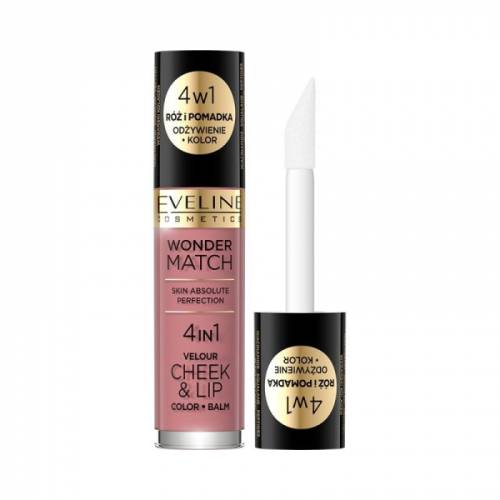 Fard lichid pentru obraj si buze 4in1Wonder Match N02, 4.5ml, Eveline Cosmetics
