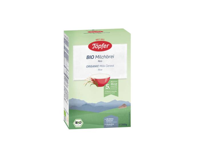 Cereale Bio orez cu lapte pentru +5 luni, 200g, Topfer