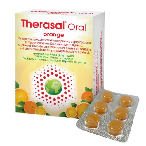 Therasal Oral Orange, fara zahar, 18 pastile, Vedra