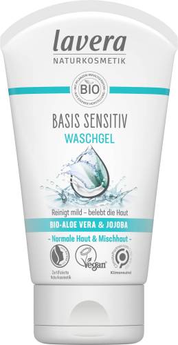 Gel curatare fata cu aloe vera si jojoba, bazis sensitiv, eco-bio, 125 ml, Lavera