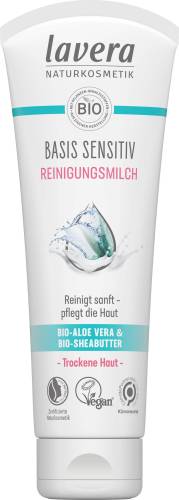 Lapte demachiant cu aloe vera si unt de shea - piele uscata - basis sensitiv, eco-bio, 125 ml, Lavera