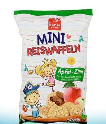 Mini rondele din orez cu mar si scortisora pentru copii, fara gluten, eco-bio, 40 g, Linea natura
