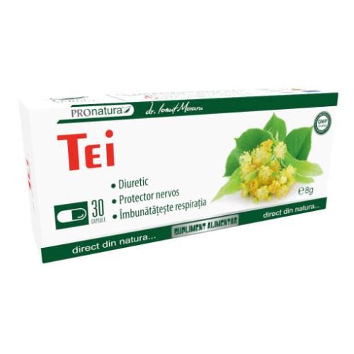 Tei capsule, cu rol in imbunatatirea respiratiei, 30 capsule, Medica - Pro Natura