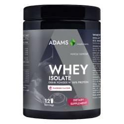 Pudra proteica cu aroma de zmeura Whey Isolate Protein, 360g, Adams Vision