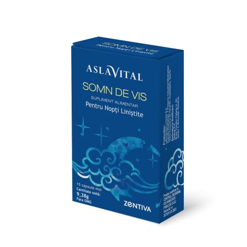 Somn de vis pentru nopti linistite, 15 capsule moi, Aslavital