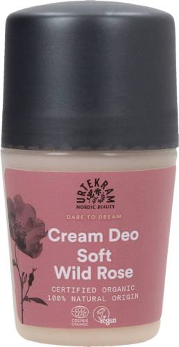 Deodorant Roll-on crema fina, fara aluminiu, cu trandafir salbatic, eco-bio, 50 ml, Urtekram