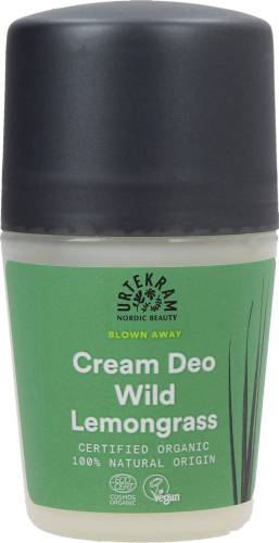 Deodorant Roll-on crema, fara aluminiu, cu lemongrass salbatic, eco-bio, 50 ml, Urtekram