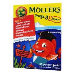 OMEGA 3 PESTISOR JELEURI capsuni, 36 buc, MOLLERS