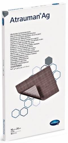 Hartmann Atrauman AG Silver comprese cu unguent neutru si argint 10cm/20cm - 10 bucati