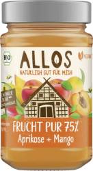 Dulceata de caise si mango cu sirop de agave, 75% fruct, eco-bio, 250 ml, Allos