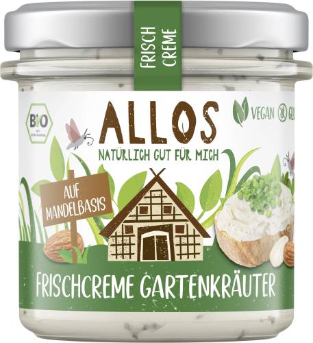 Crema tartinabila de migdale, cu verdeata, fara gluten, eco-bio, 135 g, Allos