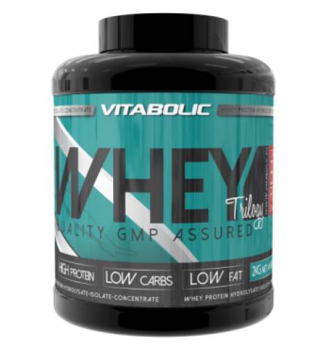 Whey Trilogy Standard cu aroma de Capsuni, 2kg, Vitabolic