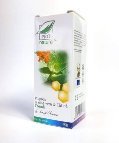 Crema cu propolis, aloe vera si catina, 40 g, Medica - Pro Natura