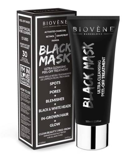 Masca neagra pentru curatare profunda peel-off Black Mask, 100ml, Biovene