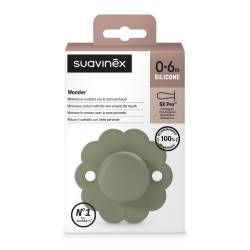 Suzeta fiziologica din silicon SX Pro Wonder, 0 - 6 luni, Verde, 1 buc, Suavinex