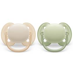 Suzete ultra-soft, 0-6l, 2 bucati, verde/galben, SCF091/05, Avent