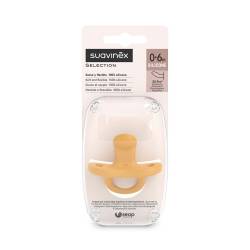 Suzeta anatomica din silicon SX Pro Colour Essence, 0-6 luni, galben mustar, 1 bucata, Suavinex