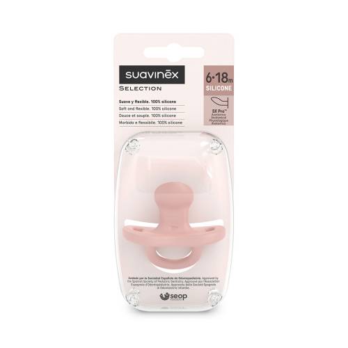 Suzeta anatomica din silicon SX Pro Colour Essence, 6-18 luni, nude, 1 bucata, Suavinex