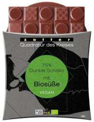 Ciocolata neagra 75% cacao, indulcita cu eritritol, vegana, eco-bio, 70 g, Zotter