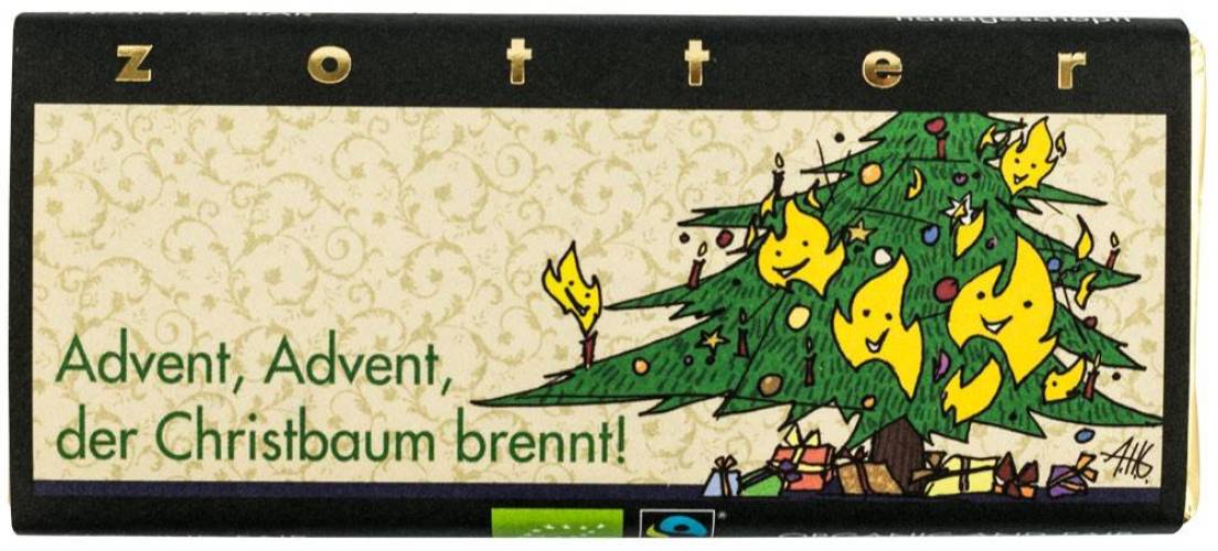 Ciocolata facuta manual - editie de Craciun - Advent, eco-bio, 70 g, ZOTTER