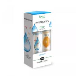 Pachet Hydrolytes 20 tablete cu stevia + Vitamina C 500 mg, 20 tablete, Power of Nature