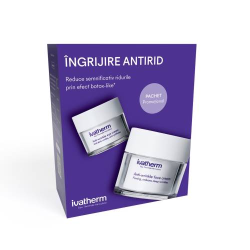 Pachet Crema antirid, 50 ml + Crema de ochi, 15ml, Ivatherm