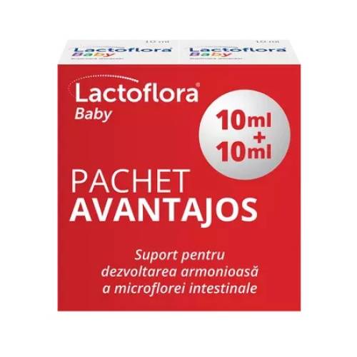 Pachet Lactoflora Baby Picaturi, 2 x 10 ml, Stada