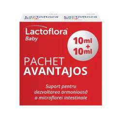Pachet Lactoflora Baby Picaturi, 2 x 10 ml, Stada