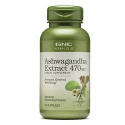 Ashwagandha Extract 470 mg, 100 Capsule - GNC Herbal Plus