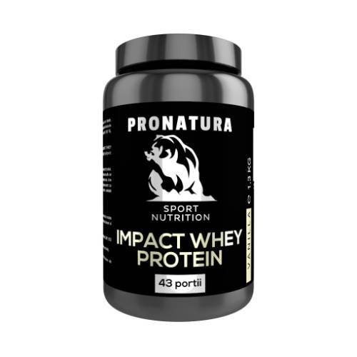 Impact Whey Protein Vanilie, Proteine din Zer cu aroma de vanilie, 1,3 Kg, Medica - Pro Natura