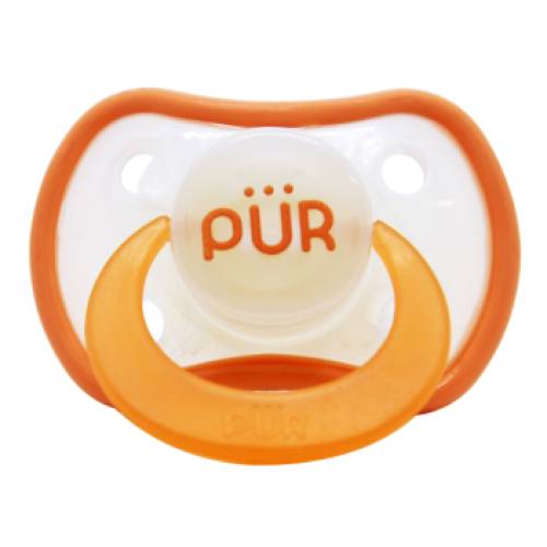 Suzeta ortodontica din silicon +6 luni portocaliu, 1 bucata, PUR