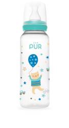 Biberon cu desen verde +3 luni, 250ml, PUR